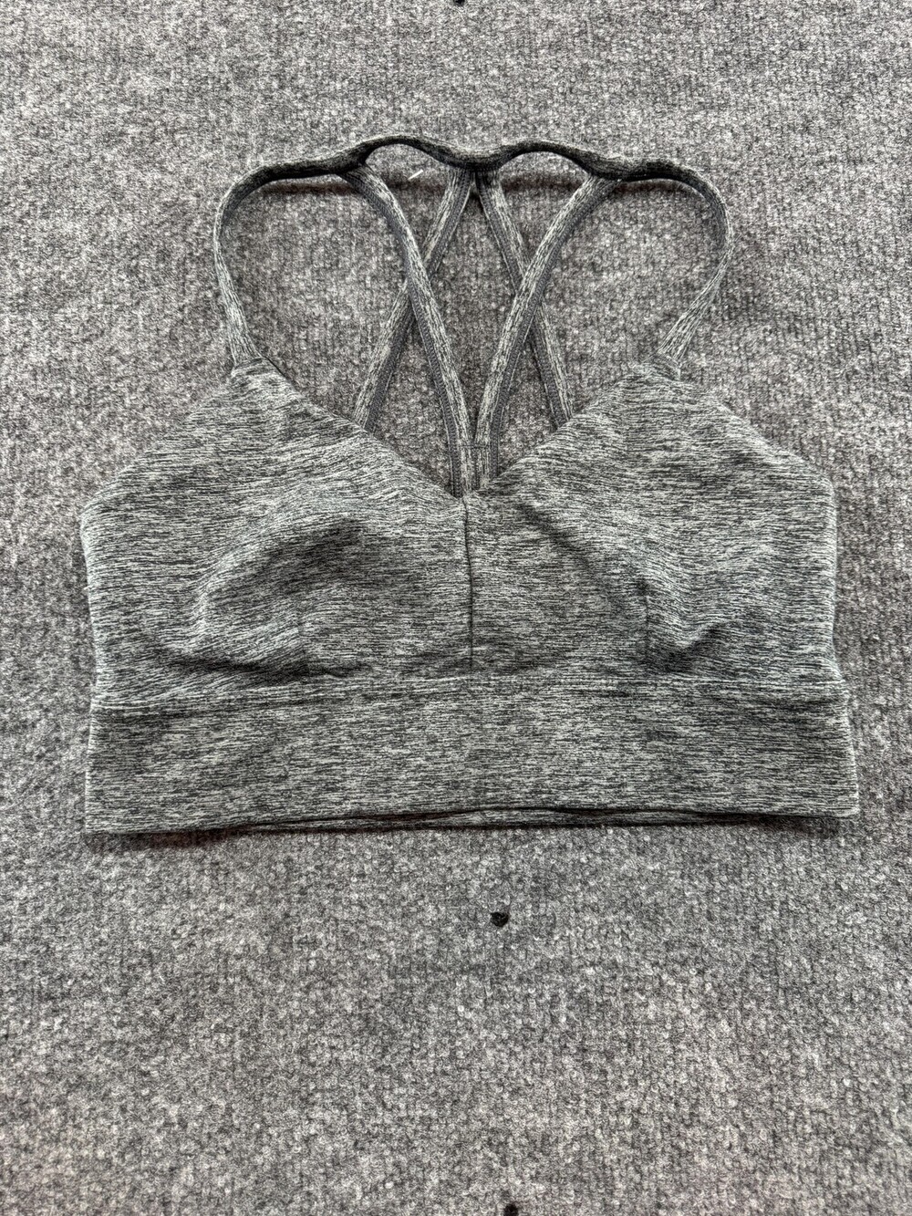 JoyLab Sports Bra Womens Medium Gray Longline Strappy Crossback Yoga Gym Top